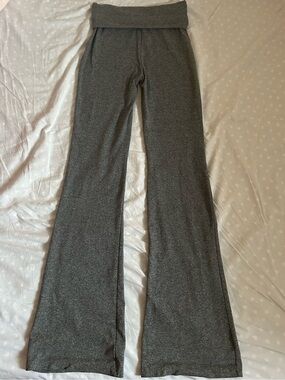 Grey fold over yoga pants flare Leggings